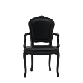 Lauren Armchair in Black with Black Seat Pad