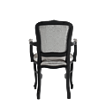 Versailles Armchair in Black with Silver Seat Pad