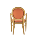 Chandelle Armchair in Gold with Orange Seat Pad