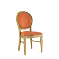 Chandelle Chair in Gold with Orange Seat Pad