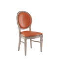 Chandelle Chair in Ivory with Orange Seat Pad