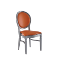 Chandelle Chair in Silver with Orange Seat Pad