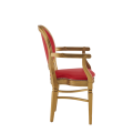 Chandelle Armchair in Gold with Red Seat Pad