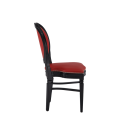 Chandelle Chair in Black with Red Seat Pad