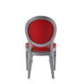 Chandelle Chair in Silver with Red Seat Pad