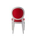 Chandelle Chair in White with Red Seat Pad