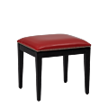 Divano Ottoman in Black with Red Seat Pad