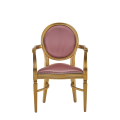 Chandelle Armchair in Gold with Rose Seat Pad