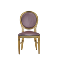 Chandelle Chair in Gold with Rose Seat Pad