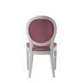 Chandelle Chair in White with Rose Seat Pad