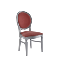 Chandelle Chair in Silver with Rose Pink Velvet Seat Pad