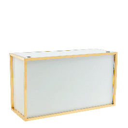 Unico Rectangular DJ Booth with Gold Frame Hire Hire | Options ...