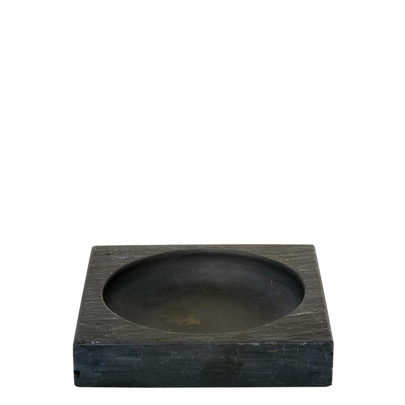 Slate square ashtray black 9 x 9 cm