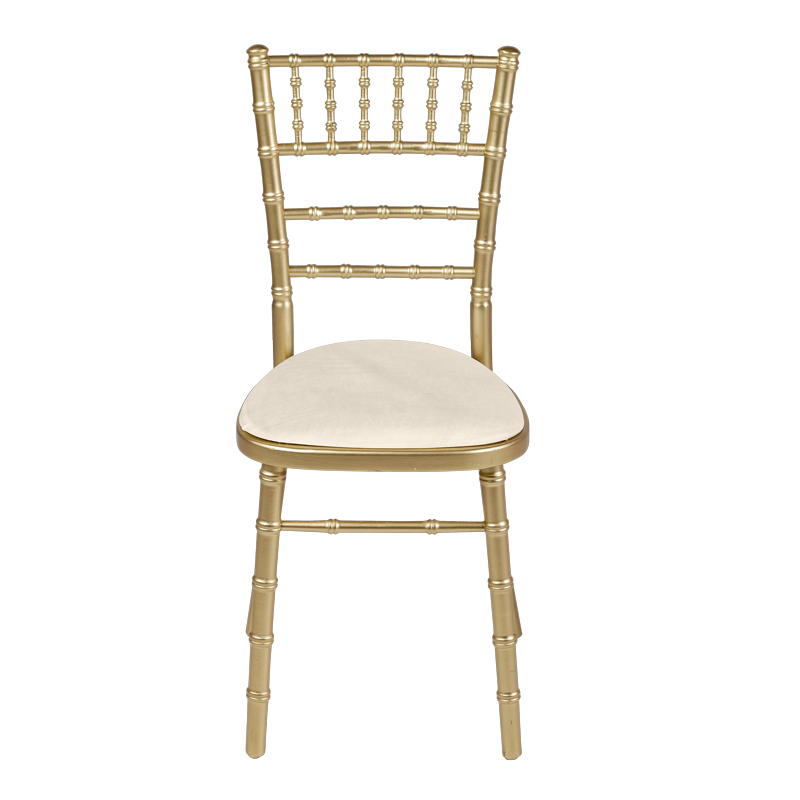 Bamboo Chair in Gold with Ecru Seat Pad