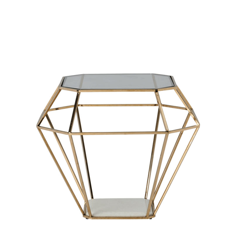 Diamond Occasional Table in Gold