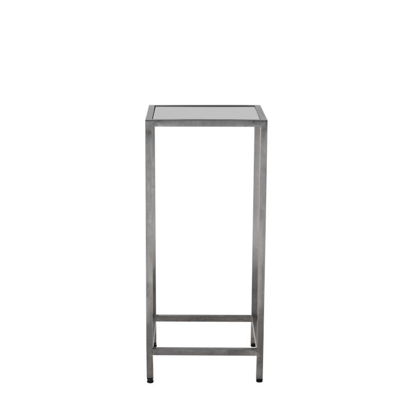 Unico Square Poseur Table - Stainless Steel Frame - White Top