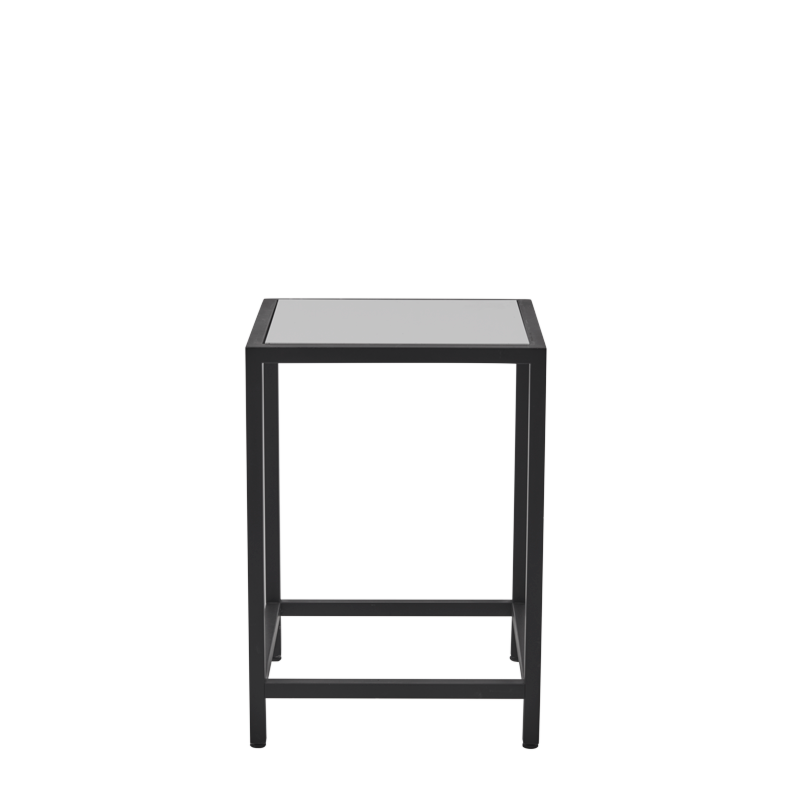 Unico Square Occasional Table with Black Frame and White Top