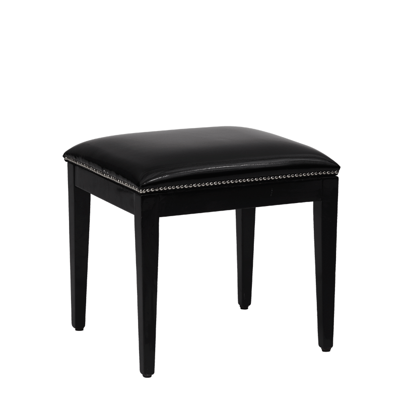 Divano Ottoman in Black with Black Seat Pad