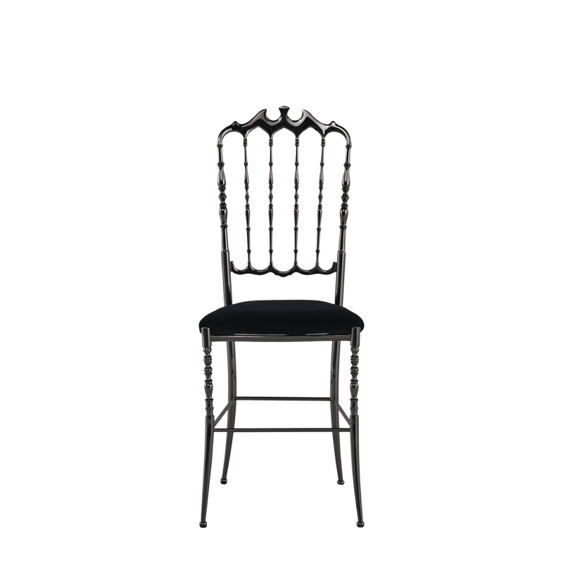 Napoleon Chair in Gunmetal with Black Seat Pad