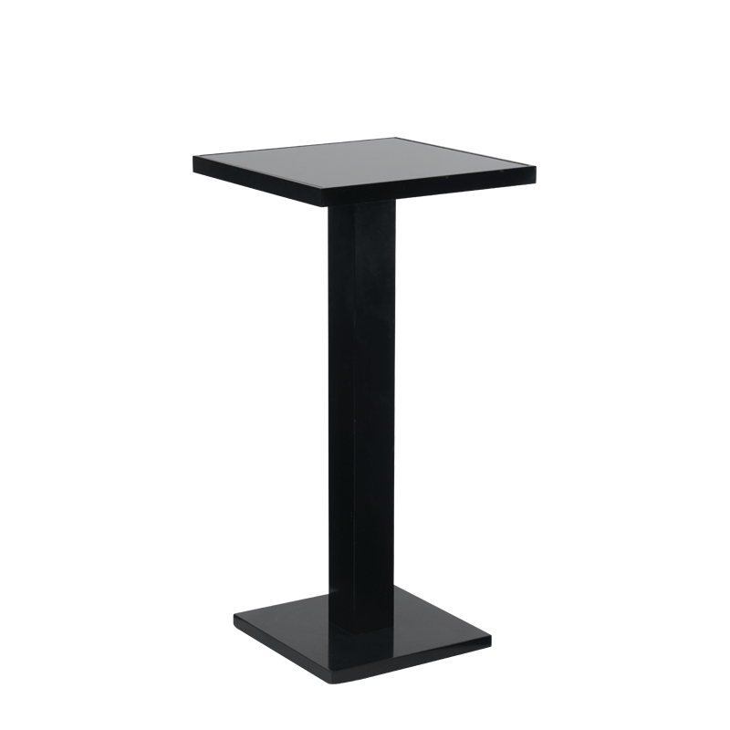 Olympic Poseur Table in Black with Smoked Mirror Top