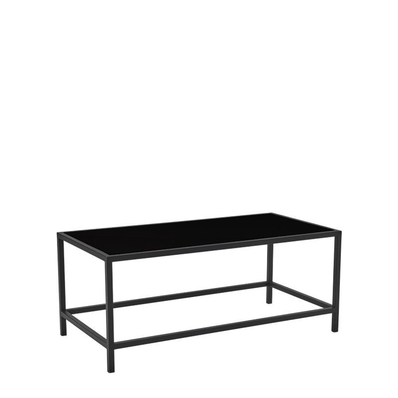 Unico Rectangular Coffee Table with Black Frame and Black Top