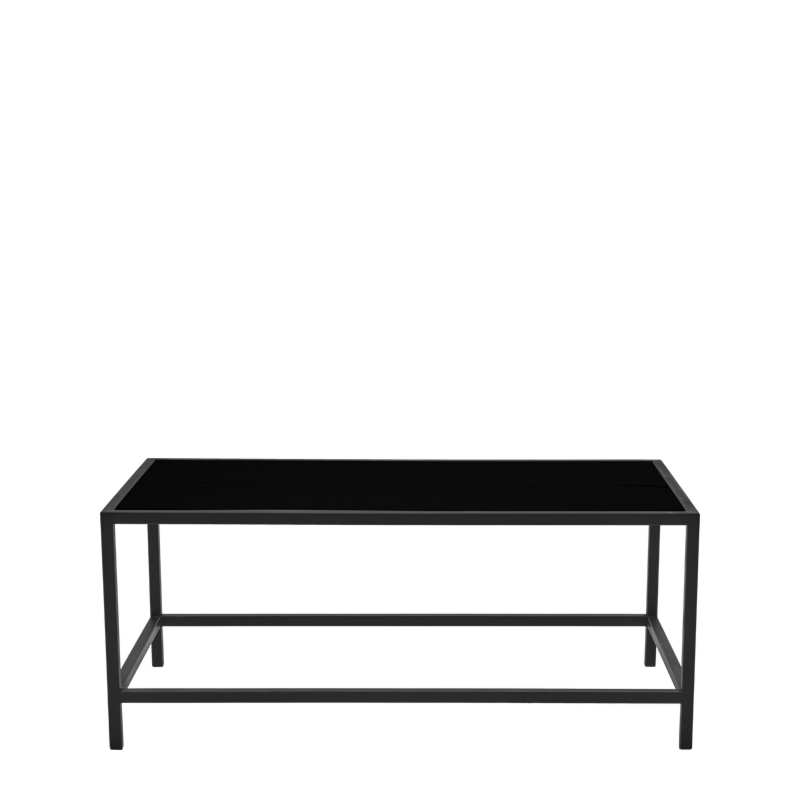 Unico Rectangular Coffee Table with Black Frame and Black Top