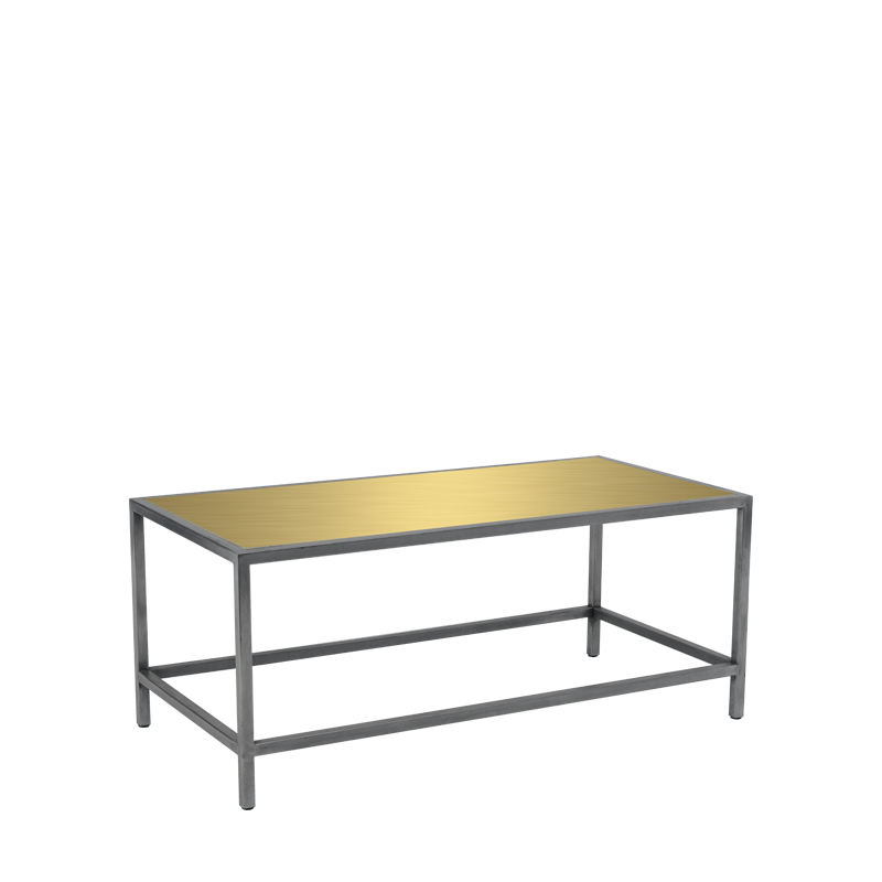 Unico Rectangular Coffee Table - Stainless Steel Frame - Gold Top