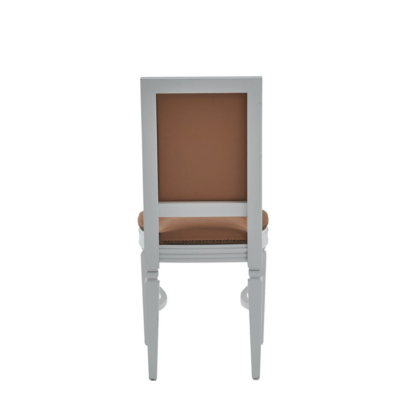 CKC Chair in White with Caramel Seat Pad