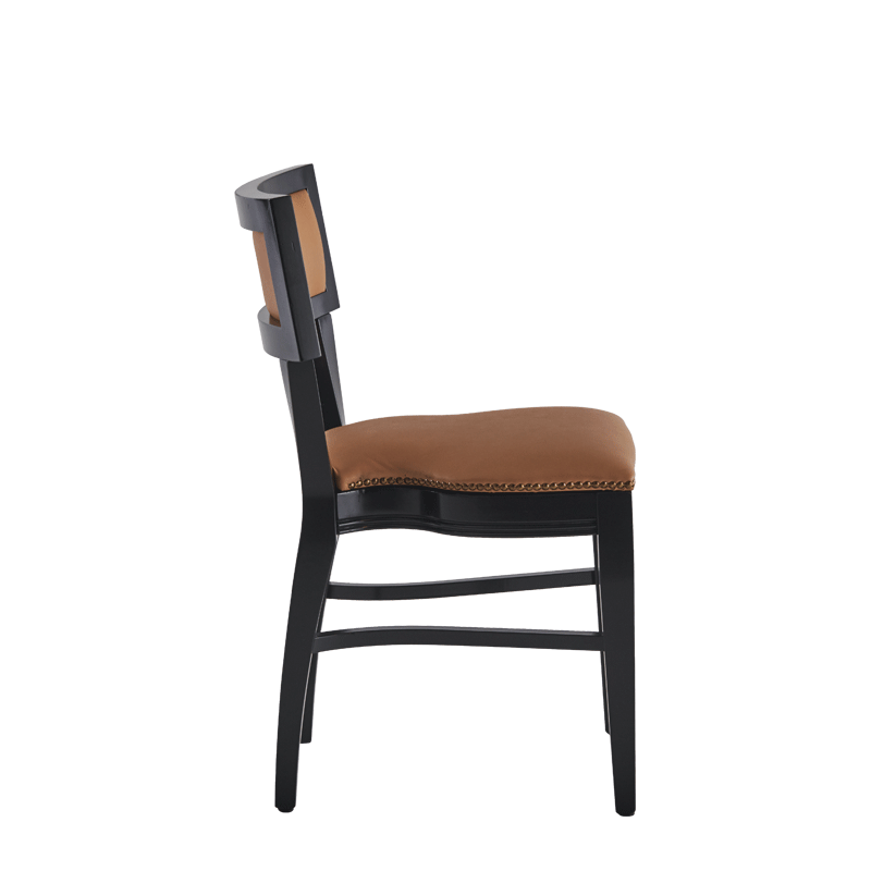 The Bogart Chair in Black with Caramel Seat Pad