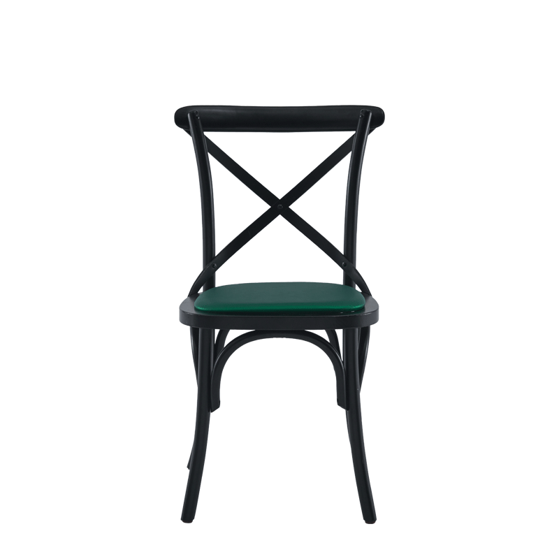 Coco Chair in Black with Emerald Seat Pad