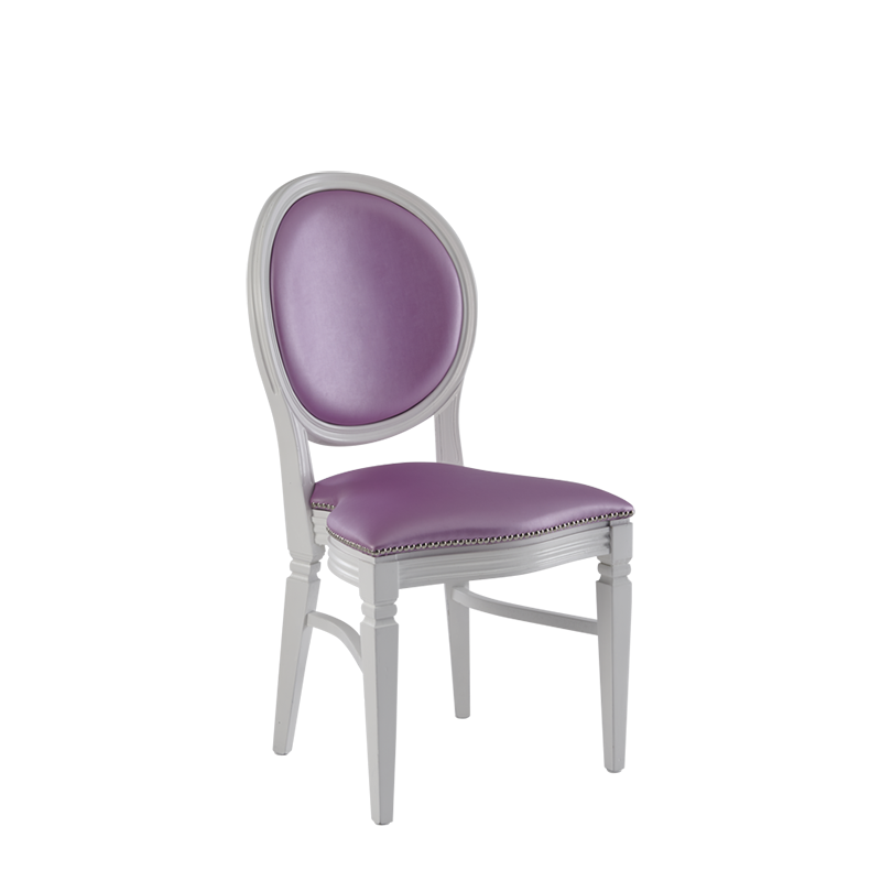 Chandelle Chair in White with Icy Pink Seat Pad