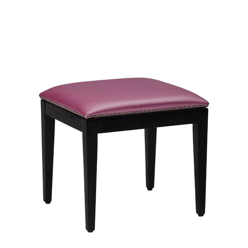 Divano Ottoman in Black with Icy Pink Seat Pad