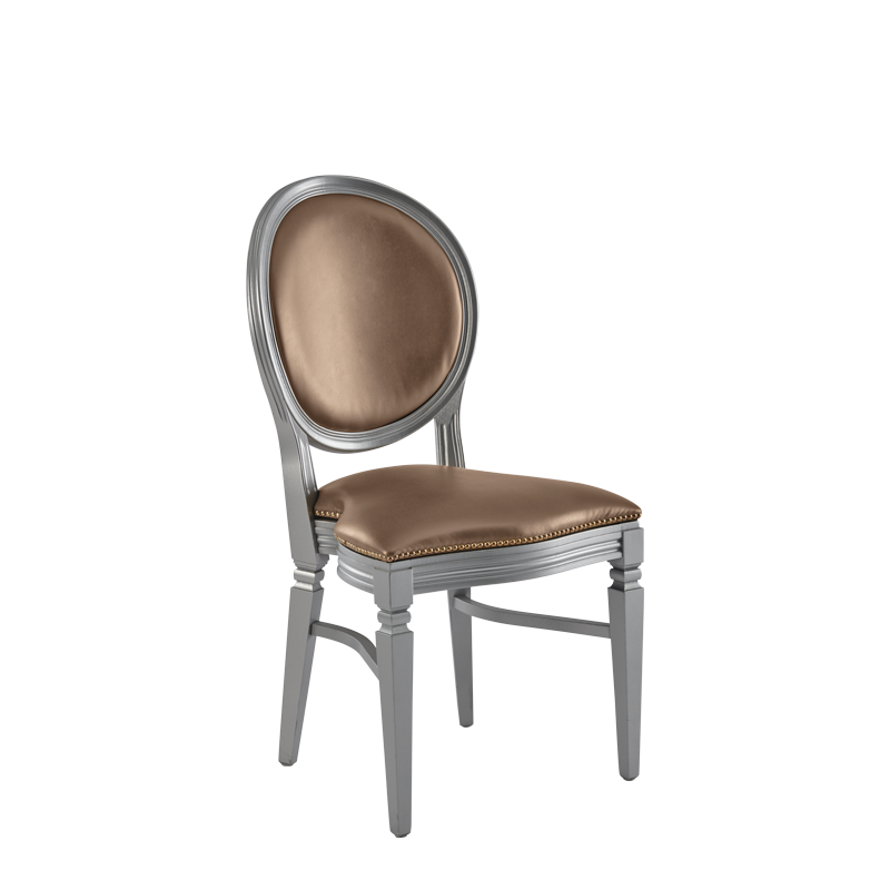 Chandelle Chair in Silver with Latte Seat Pad