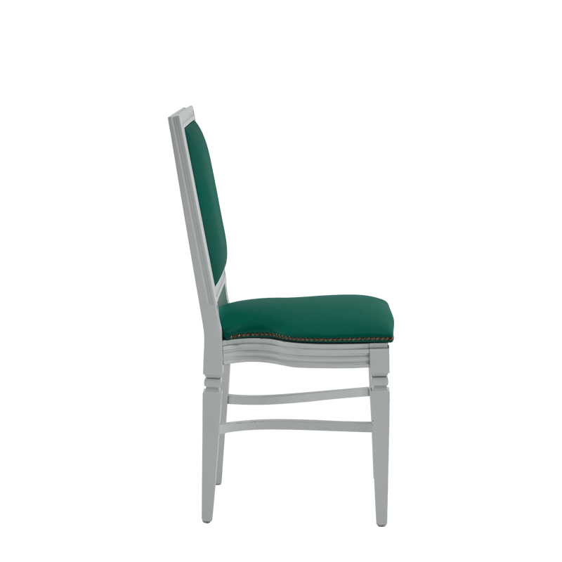 CKC Chair in White with Sea Green Seat Pad