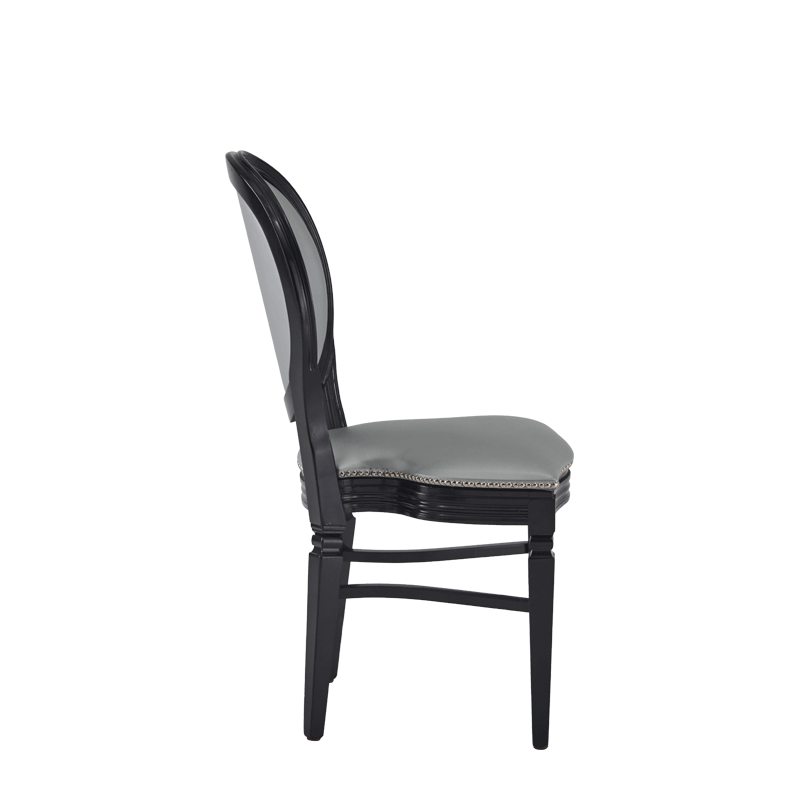 Chandelle Chair in Black with Silver Seat Pad