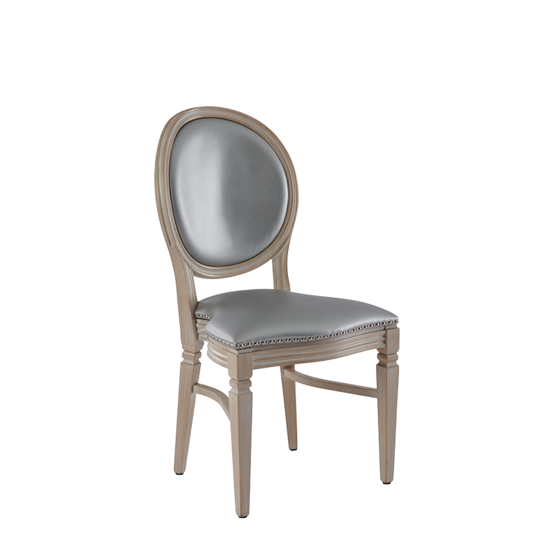 Chandelle Chair in Ivory with Silver Seat Pad