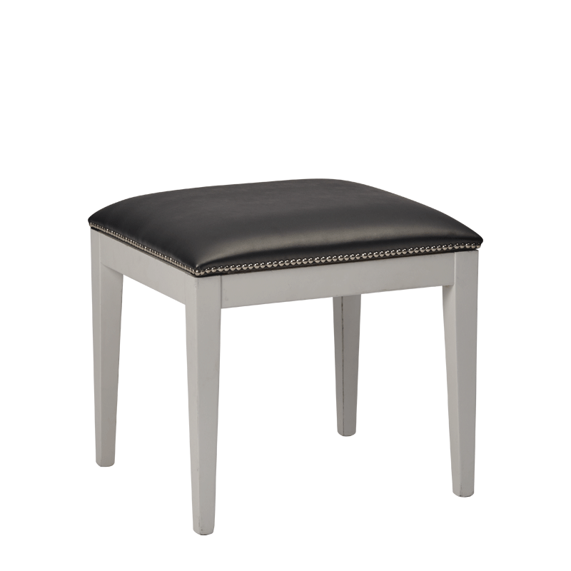 Divano Ottoman in White with Slate Seat Pad