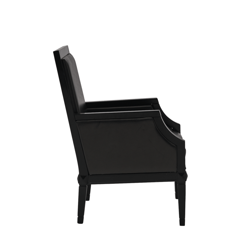 Havana Armchair in Black with Slate Seat Pad