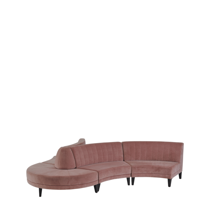 Infinito F Curved Sofa in Soft Pink