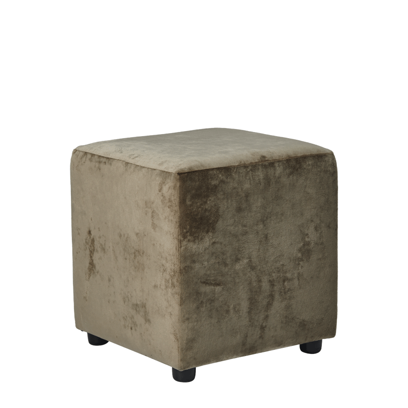 Rochelle Square Ottoman in Taupe Velvet