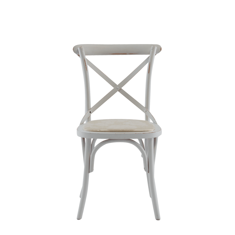 Coco Chair in White with Vanilla Seat Pad