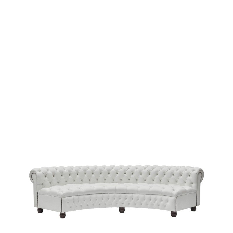 Chesterfield Curved Sofa in White