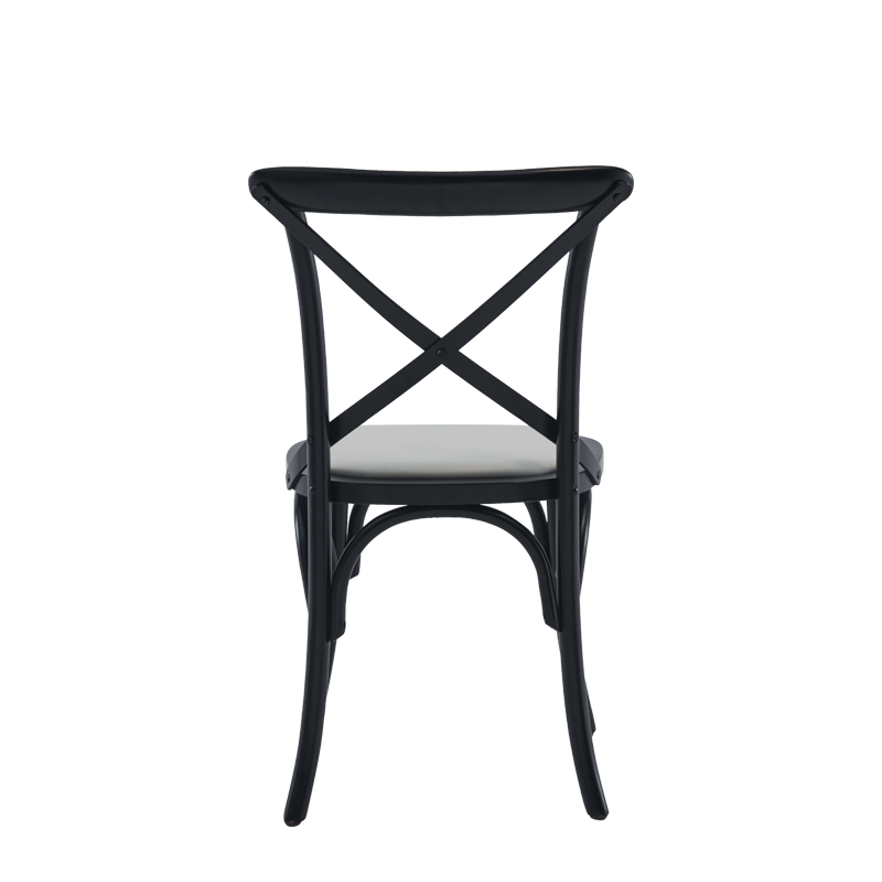 Coco Chair in Black with White Seat Pad