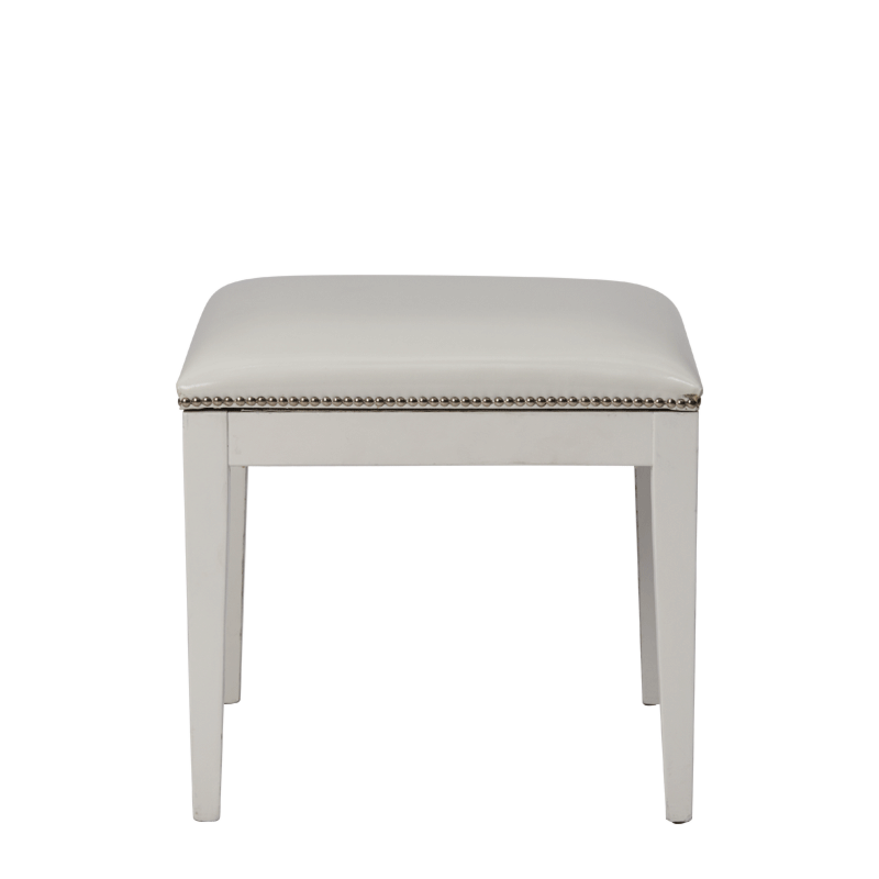 Divano Ottoman in White with White Seat Pad