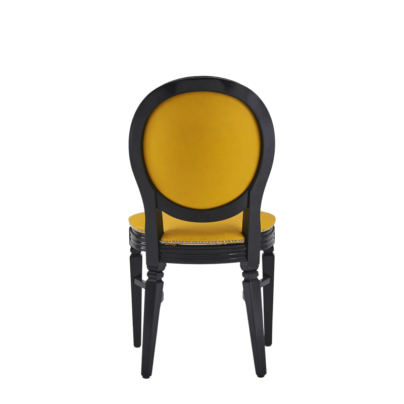 Chandelle Chair in Black with Yellow Seat Pad