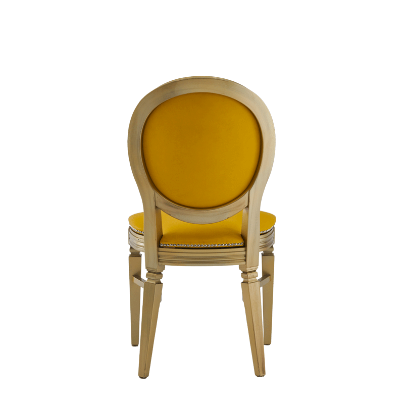 Chandelle Chair in Gold with Yellow Seat Pad