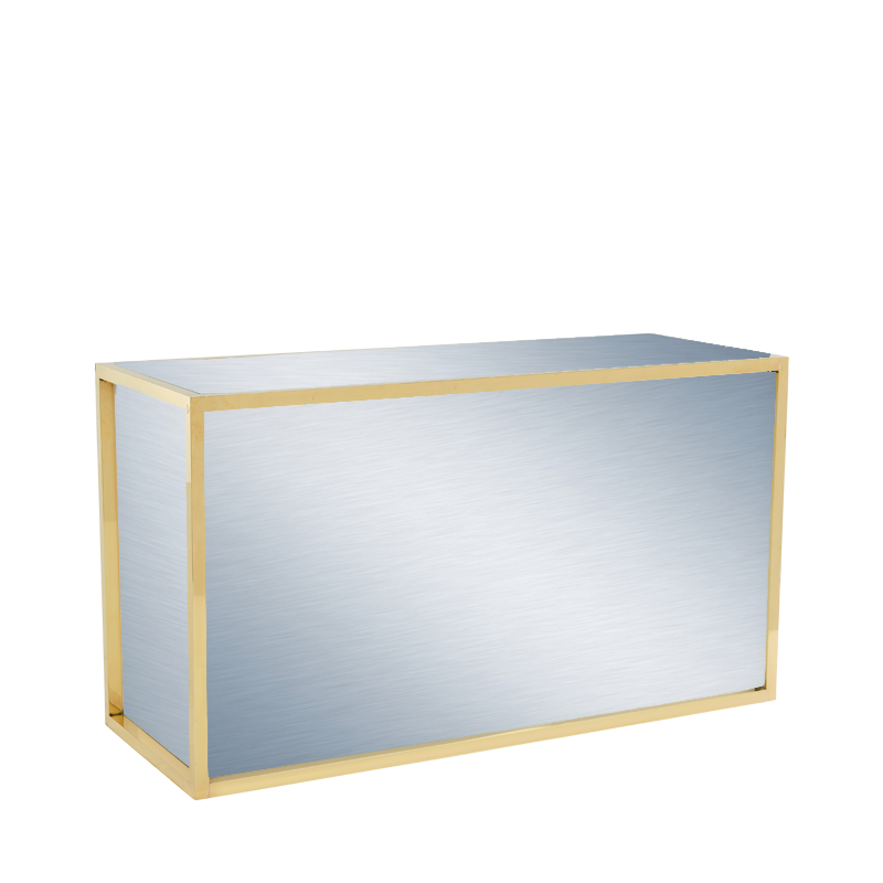 Unico Rectangular Bar with Gold Frame and Silver Panels