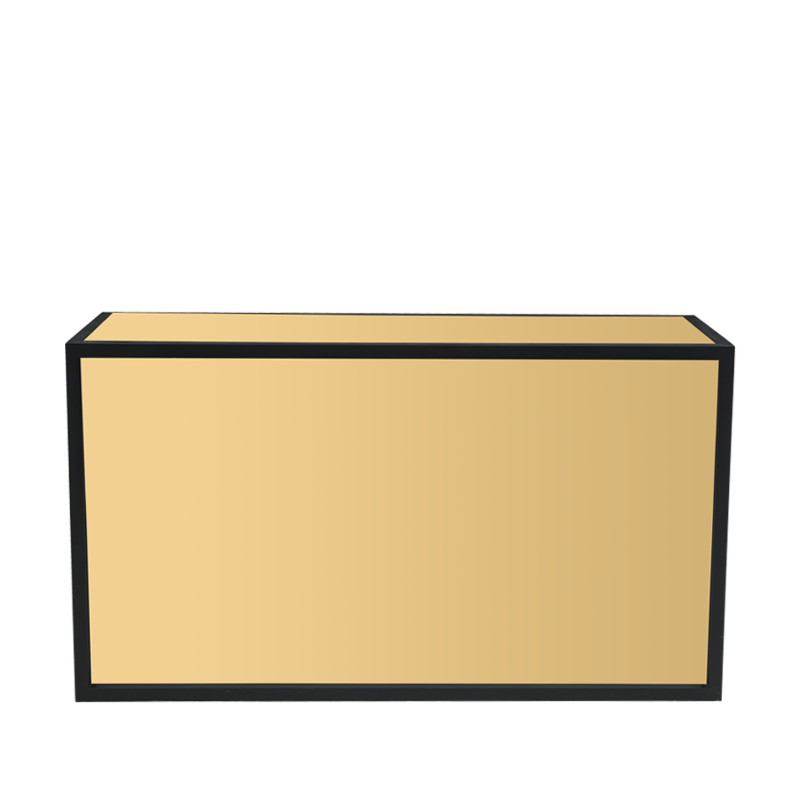 Unico Rectangular Bar with Black Frame and Gold Panels