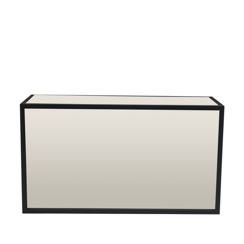 Unico Rectangular Bar with Black Frame and Silver Panels