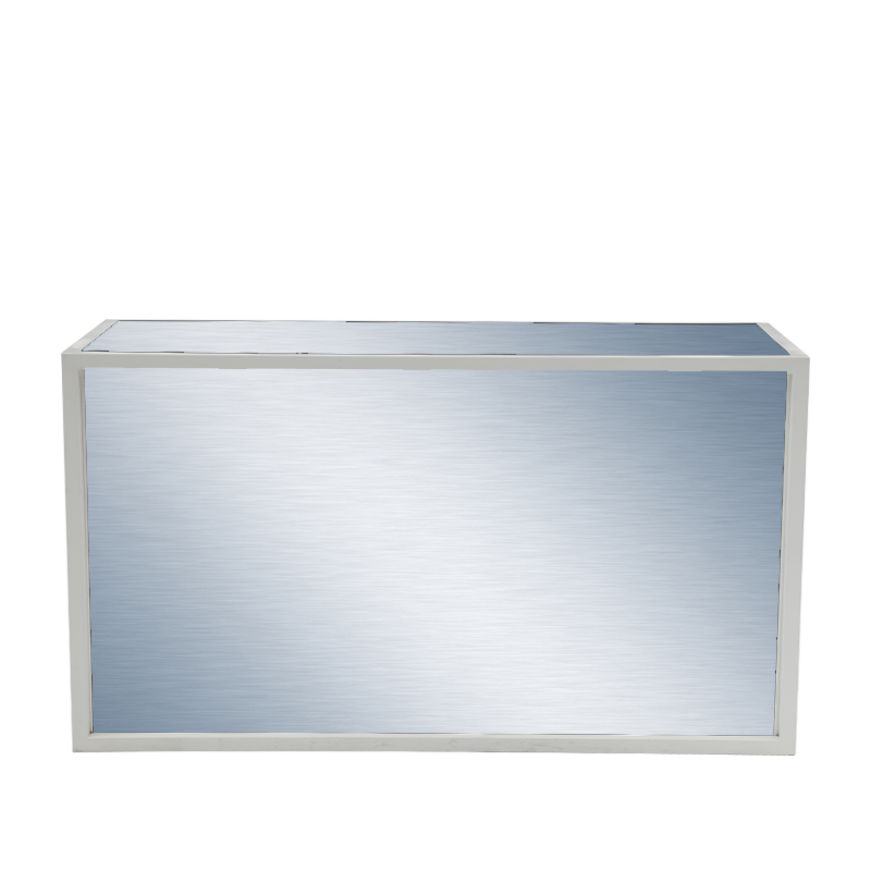 Unico Rectangular Bar with White Frame and Silver Panels